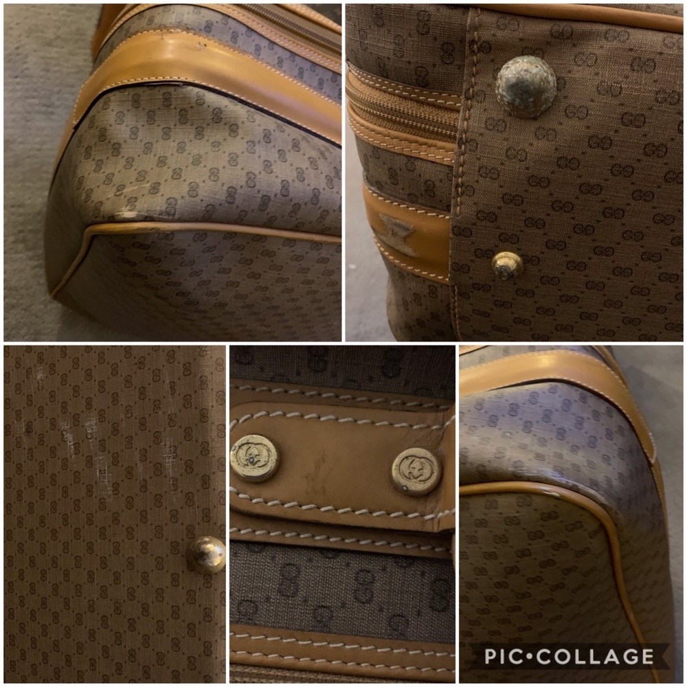 Vintage Gucci tan micro GG canvas zipper suitcase - Picture 7 of 8